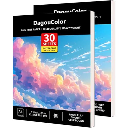 DagouColor Watercolor Paper Pad, 30 Sheets - Cloud Pink, A4, 1 Pack