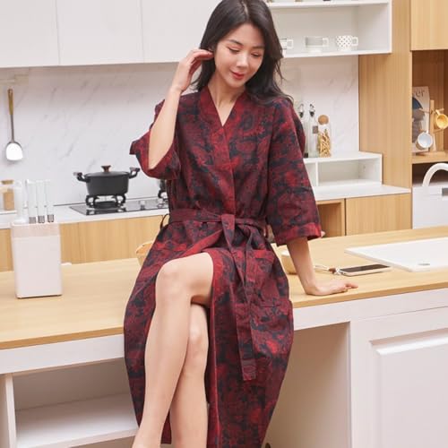 Manga corta para verano dulce Wudaizhi kimono de algodon suave 4