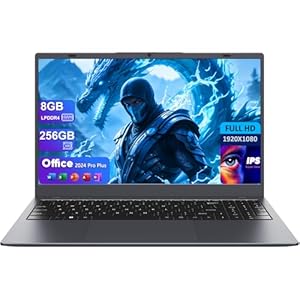 Laptop de 15.6 pulgadas, 8 GB de RAM, 256 GB SSD AMD 3020e (hasta 2.60 GHz) Beats N4000, portátil Win 11 Pro con Office 2024 preinstalada, pantalla FHD, HDMI, tipo C, USB A, Wi-Fi 5, BT5.0