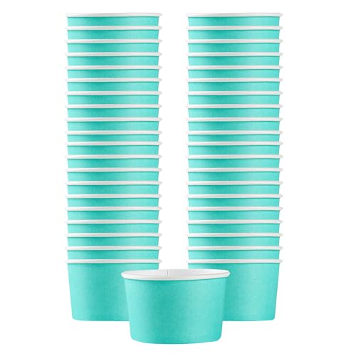 Image of Restaurantware Blue 200 Count To Go Cup Disposable 3 x 3 x 1.8 Inches Paper Mini Cup Grease-Resistant Cup Recyclable Durable Design