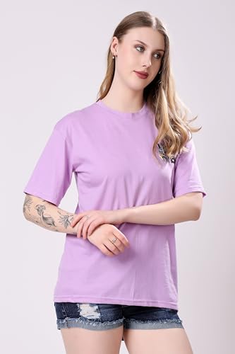 Image of London Hills Women's Cotton Oversized Fit Tshirt |Printed Oversized t Shirts Longline Drop Shoulder Boho Style T-Shirt