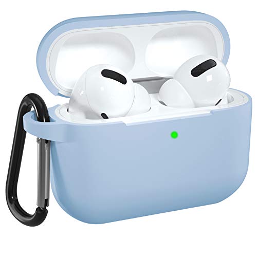 Dgege Airpod Pro Case Light Blue Compatible With Apple Airpods Pro, Soft Silicone Airpods Skin For Women Men Protective Cases Cover For Airpods Pro With Keychain (Front Led Visible) #TOP18
