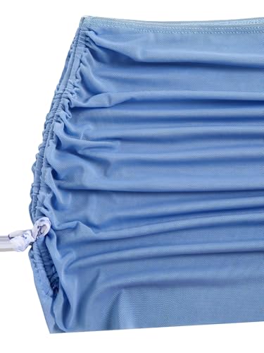 Image of RoseSeek Girl's 3 Piece Cute Bowknot Bathing Suit Halter Triangle High Waisted Swimsuit with Beach Cover Up Skirt