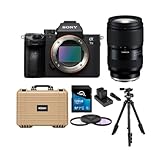 Sony a7RII Full Frame Mirrorless Interchangeable-Lens Camera (Body Only) Bundle with Lens, Filter Kit, CPL and Neutral Density, 128GB Memory Card, Battery and Charger, Hard Case, and Tripod (7 Items)
