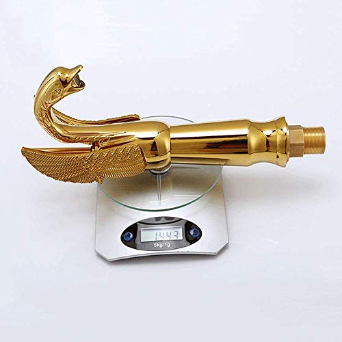 Robinet d'eau classique en bronze avec levier cygne et jet cascade pour évier bas chrome - 3