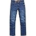 Produktbild FLM Motorrad Jeans Motorradhose Motorradjeans Aramid/Baumwolljeans 2.0, Used-Waschung, Aramid-Gewebe, vorgeformte Kniebereiche, Taschen für Knie- und Hüftprotektoren, 5 Taschen, Blau, 31/34