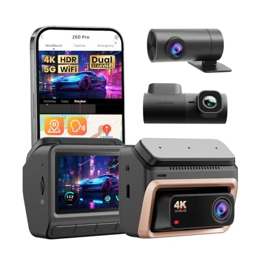 DDPAI Z60 Pro Câmera Veicular 3 Canais, Dash Cam STARVIS 2, Câmera para Carro 4K+ 1440P+1080P Dual HDR com 32G eMMC, 3K/60FPS, Suporte 4G LTE, 5G WiFi GPS, 3'' IPS, Visão Noturna (Sem Cartão SD)