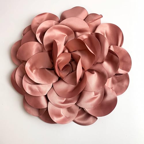 Image of Heyiwell Large Satin Fabric flower for Brooch Pin Wedding Party Dance Dress Suit Clothes Head Hair Accessories DIY Decor 9.45 inchInch