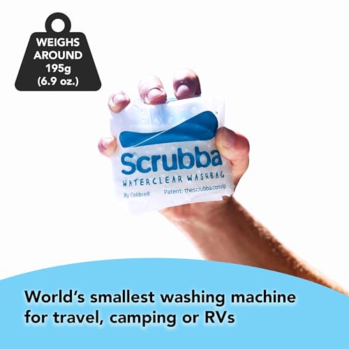 Scrubba WATERCLEAR Wash Bag Portable Washing Machine – Lightweight Manual Washer with New Wide Water Inlet for Easy Rinsing – Travel Essentials for Camping, Hotels, Laundry & Baby Clothes, Gift – 195g - Image 3