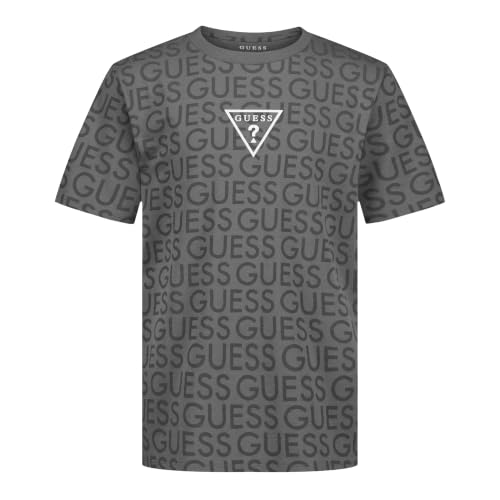 Guess Boys' Short Sleeve Graphic Crewneck T-Shirt, Grey Tonal AOP, 14-16