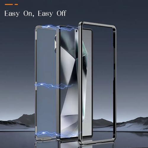 Image of MILLION CASES Back Cover Case for Samsung Galaxy S24 Ultra Scratch Resistant Anti-Slip Shockproof Protective Durable Ferro Flex Magnetic Stand Case for Men & Boys(Midnight Black)
