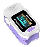 Pulsossimetro Professionale a Dito - Con Display OLED - Veloce e Misurazioni Accurate Di Spo2 e Frequenza Cardiaca - Con rotazione a 360° - Incluso Cordino e Custodia per il trasporto