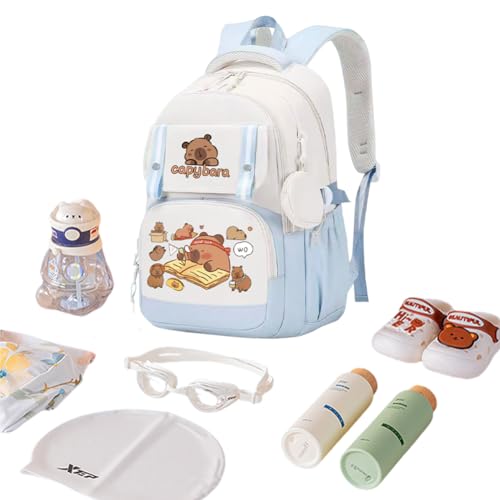 Capybara Backpack Large Capacity Backpacks for (Blue)2