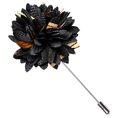 Image of GUSLESON 3.15 inch（8cm） Mens Stripe Tie and Lapel Pin Necktie Hankerchief Cufflinks Set for Men