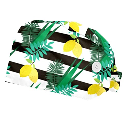 Casquettes de travail ajustables JDEZ motif citronnier pour de longues heures en cuisine ou clinique