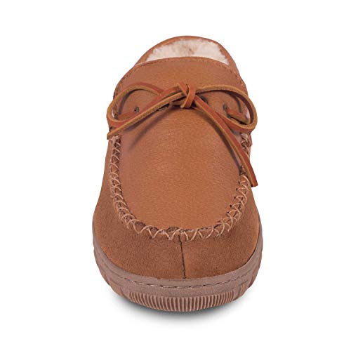 Cloud Nine Sheepskin Men’s Moccasin - Genuine Sheepskin and Cowhide Suede Moccasin Slippers for Men Indoor Outdoor Chestnut4
