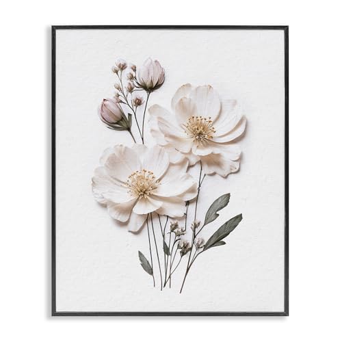 Fleurs noires élégantes encadrées sublimer un salon chic Stupell 35x28 cm