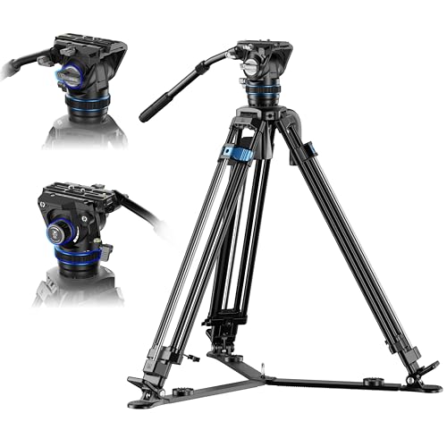 SIRUI SQ75A Aluminium Videostativ mit Hydraulik-Fluidkopf S5 | 178cm Schnellaufbau-System | Stufenlose Dämpfung Schwenk/Neige | Duale QR-Platte | 8kg Traglast | Robuster Allrounder SQ75A+S5