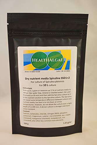 Spirulina platensis Grow Medium (10 L) Dry Medium SSD1+2 for Live Algae Culture, Spirulina Culture Fertilizer, Algae Culture Fertilizer (10L)