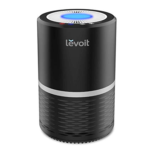 LEVOIT Air Purifiers for Bedroom Home, Purificateur d'air for Allergies Smoke Odor Dust Pollen, Air Filter Cleaner with 3 Speed Fan and Night Light, LV-H132 Black