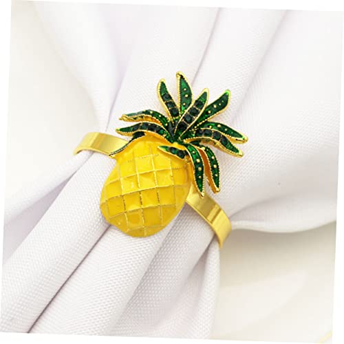 Coheali 30 Pcs Decorative Buckles Fruit Holder Vivid Cactus Plant Shaped Pineapple Design Party Rings Hawaii Creative Delicate Ornaments Ornamental Alloy Pattern And Napkin Dining Favor #TOP1