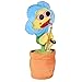 Peluche para bailar y cantar - Juguete para grabar voz - Peluche musical de girasol que habla, divertido con 80 canciones, regalos para niños, niñas, coche, hogar, escritorio, decoración