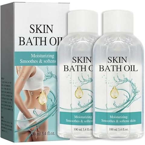 TONBGSEL 2 Bottles Skin Bath Oil So Soft & Sensual, Skin Bath Oil So Soft, Original Skin Spray Original So Soft, Moisturizes Dry Skin for Women Men Cover