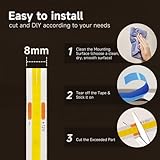 PERVADEO 12V COB LED Strip Lights 5M/16.4ft, 6000K Cool White 8mm Width LED Strips Super Bright LED Tape Lights Uniform Dotless for Bedroom Under Cabinet Kitchen DIY Lighting(No Power Supply) - Image 7
