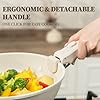 23Pcs Ceramic Cookware Set Non Stick Pots and Pans Set Non Toxic with Detachable Handle Induction Kitchen Cookware Set Space Saving, Oven & Dishwasher Safe, Cream White #3
