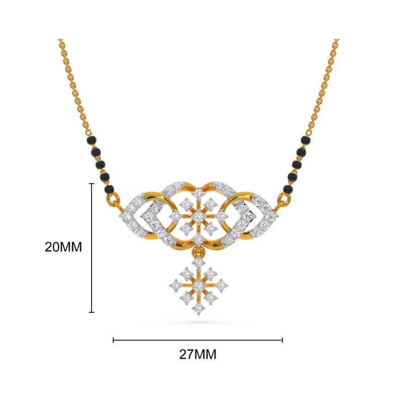 Image of KISNA JEWELS 14KT|18KT BIS Hallmark Pure Gold and Diamond Mangalsutra For Women