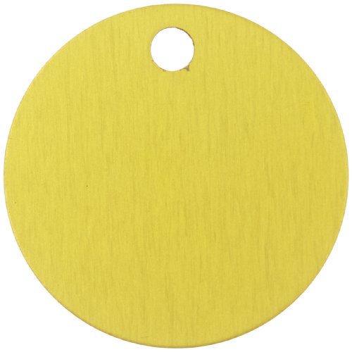 Brady 49900 1-1/2\" Diameter, B-906 Aluminum, Yellow Round Stock Blank Valve Tag (Pack of 25)