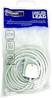 Pifco 1 Way UK 3Pin Plug 13A 250V Extension Lead, 10 Metre, White