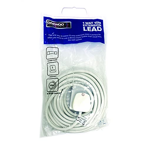 Daewoo 1 Gang, 10 Metre Extension Cable With Power On Indicator