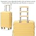 Luccalily 28 Inch ABS Hard Shell Checked Luggage – Scratch Resistant Surface, 4 Quiet Multi-Directional Spinner Wheels, Durable Travel Suitcase with Combination Lock, Yellow