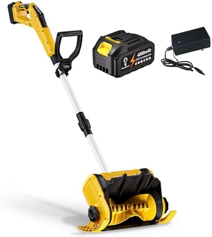 GYROCOPTERS 11" Cordless Snow Shovel, 26FT Throw Distance, 4-Ah Battery Electric Snow Shovel, Cordless Snow Blower with Front Handle & Quick Charger Included