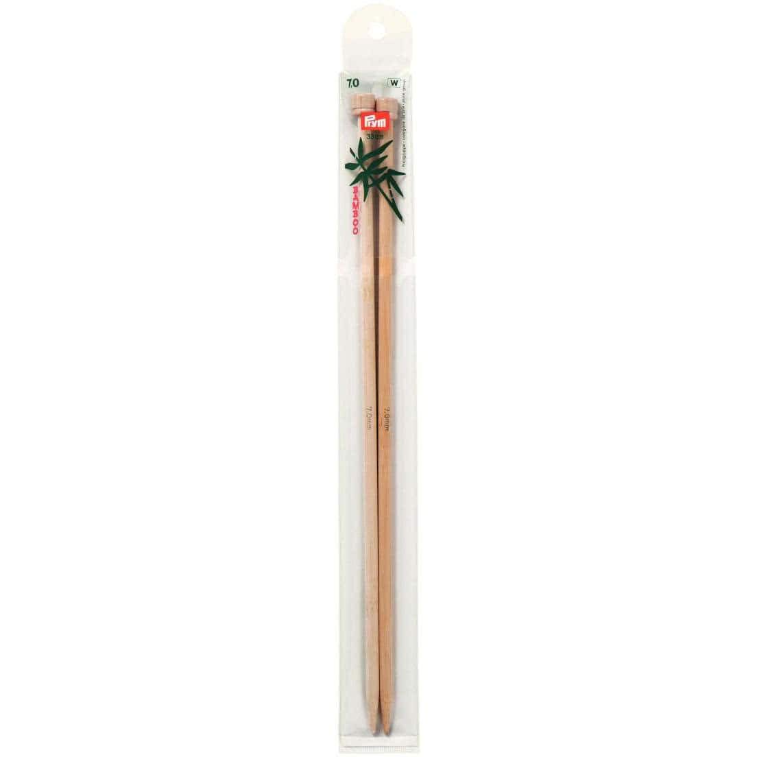 Prym 221121 020 - Agujas de Tejer de una Punta (bambú, 33 cm x 7 mm)