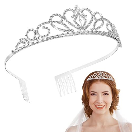 Frcolor Crystal Crowns And Tiaras, 2 Pack Tiara Crown Elegant Girls Princess Crown With Combs For Birthday Bridal Wedding Party Bridesmaid Prom Pageant… #TOP2