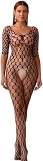 Womens Sexy Fishnet Bodysuit Mesh Bodystockings One Piece Lingerie Nightgown