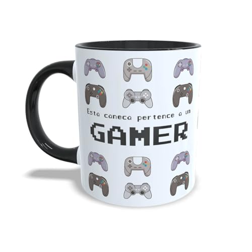 Geek Vip, Caneca Gamer - Controles de Videogame (Preto, 0, nenhum...