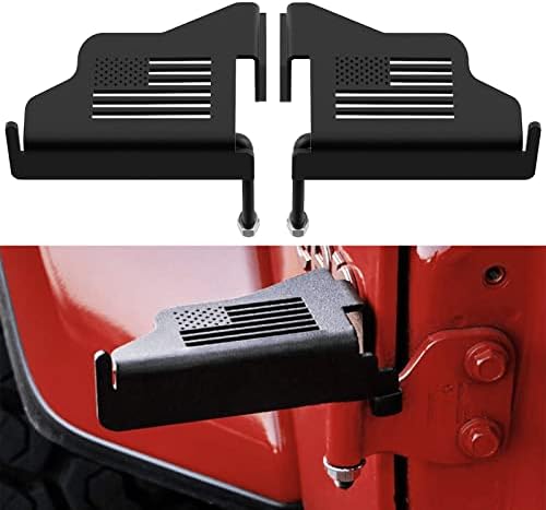 Door-off Foot Pegs for Jeep Wrangler - Exterior Door Hinge Mounted Pedal Set of 2 Metal Powdercoated Bolt On Installation,Compatible with Jeep Wrangler JK JL Gladiator JT 2007-2024