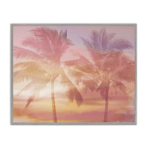 Tropical Palm Trees Sunrise Beach, 16 x 20 Inch Framed Giclée Print