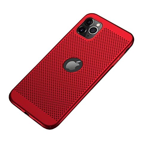Heyqie Slim Fit iPhone 11 Pro Breathable Case, Ultra-Thin [Skin Touch Feel][Heat Dissipating] Protective Cooling PC Cover Case Compatible with iPhone 11 Pro 5.8", Red Cover