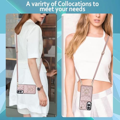 MRRSIWEI for Galaxy S25 FE Wallet Case.Lanyard Rose Gold - image 8