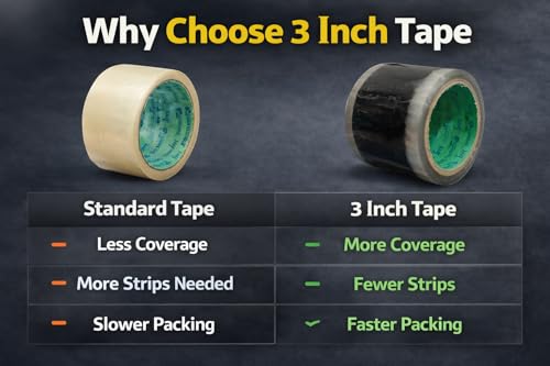 Image of Myntra Packaging Tape | 72mm / 3 Inch Wide BOPP Adhesive Tape Roll | 65 Meter Long Strong Brown Tape | Heavy-Duty Carton Sealing & E-Commerce Packing Material (Pack of 4 Rolls)