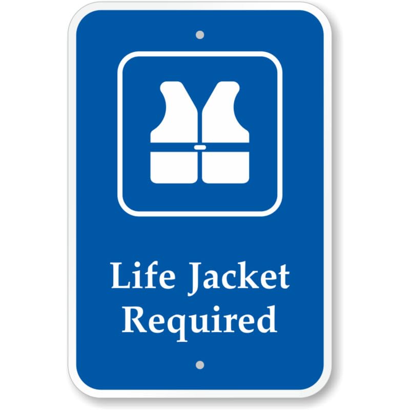 Life Jacket Required 8"x12" Aluminum Weatherproof Sign c00225a