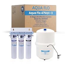 Aqua Flo 475QC-3 3 Stage Quick-Change Filter System with Ultrafiltration 20010201, Under-Sink 0.2 Micron UF, Chrome Faucet and Install Kit, 40100 psi