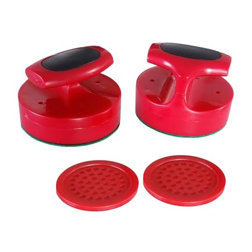 SUNREEK Air Hockey Drücker Set aus 2 und 4 roten Pucks (rot) 8 Hathaway Pro-Serie Air Hockey Striker und Puck Set