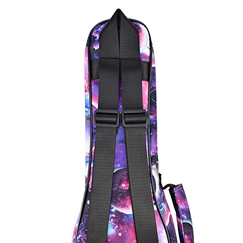 Cloudmusic Soprano Ukulele Case Galaxy Ukulele Backpack Aurora Violet 10Mm Padded Ukulele Gig Bag With Planet Starry Night Pattern Purple #TOP2