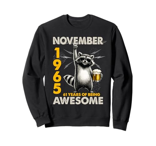 61st Birthday Raccoon November 1965 Vintage 61 Years Old �g���[�i�[