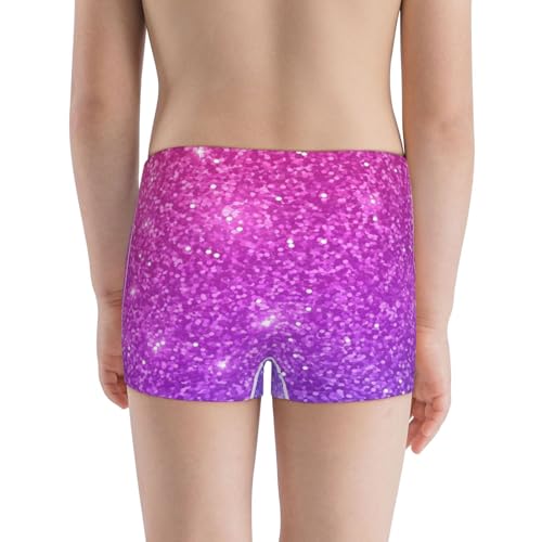 Boys' Cotton Boxer Brief Soft Underwear-Purple Glitter3